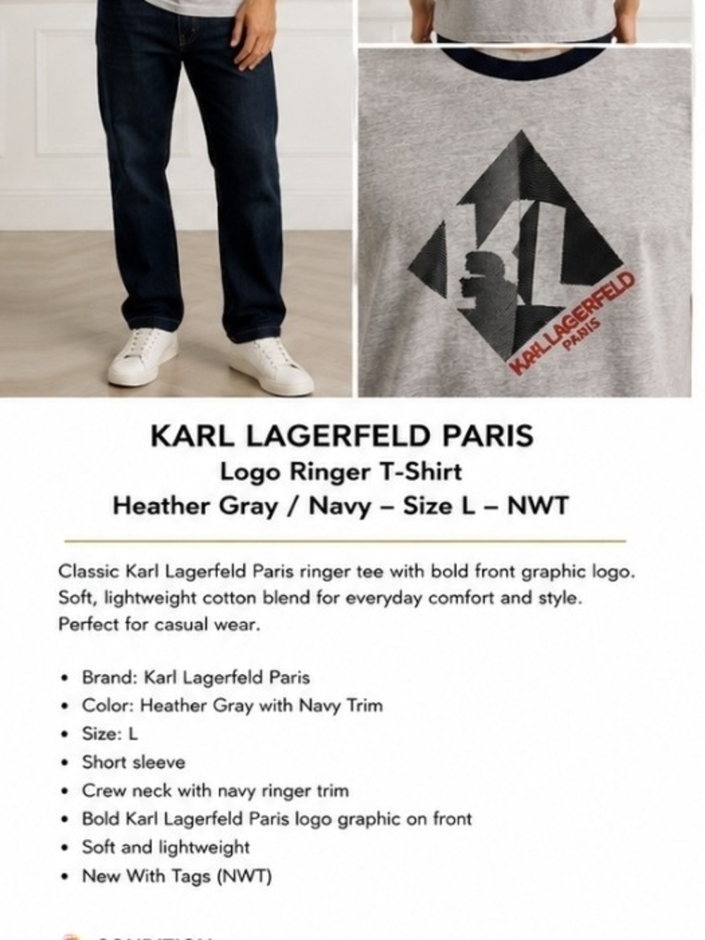 Classic Karl Lagerfeld style with a modern, sporty edge!
